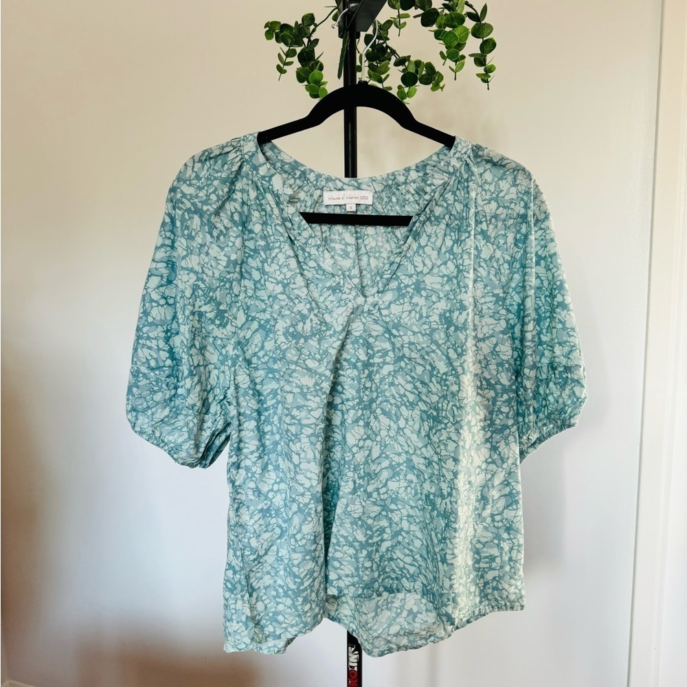 House of Harlow 1960 100% cotton peasant, puff sleeves blouse